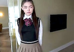 A Young Russian Student Gets Pounded Even More Harder For Skipping Class And Not Paying Off Her