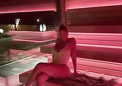 Sexy Aussie with giant natural titties picks up a man in the sauna - Alanna Pow & Nicholas Ferres