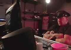 Innoccent blond in chains caught in the grips of dissolute dudes