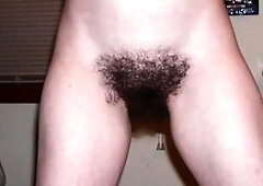 Bushy Girl's Pussy - Close-Up View