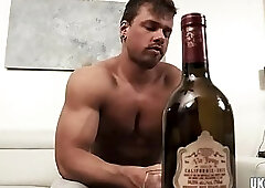 Muscle gay rimjob and cumshot