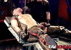 Intense foot play domination and cock pump gay Devin Franco bondage