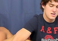 Feet licked twink cums on his lollipop after getting fucked