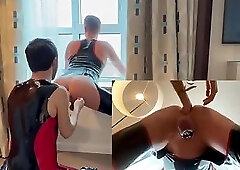 Brett Tyler & Caged Pussy Boy - Window Fisting