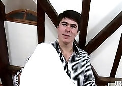 Hot daddy casting with facial