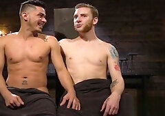 BDSM submissive facefucked by maledom