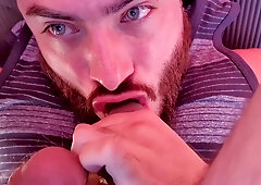 Self Facial On My Truck, Sucking My Own Balls & Cock