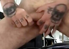 Stroking Pierced Cock