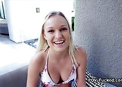 Blonde hottie Victoria is ready for her first ever porn video shoot. She looks stunning and she got a great body. Its time to fuck her sweet pussy!