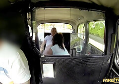 Busty Girl Fucked By Boyfriend While Cabbie's Cock Fills Her Mouth - Threesome Reality Taxi Sex