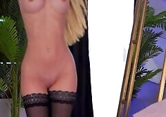 Redhead Model Strips & Teases