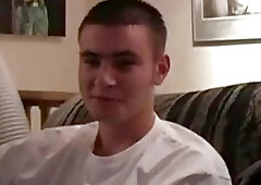 Smiling friend eat his best friend