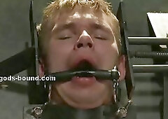 Pair of gay sex slaves bound and fucked