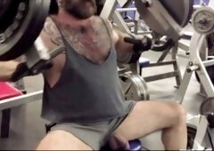 Older gay men, showing dick, gym