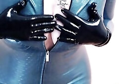 texturized latex rubber catsuit