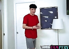 Big boobs gorgeous Latina MILF catches and fucks perv step nephew