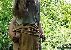 He came between my tighs while on a walk