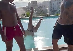 MATES HAVING AN INTERCOURSE IN THE POOL IN FRONT OF THE RIVER