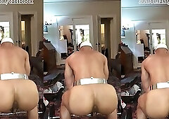 Caged jock workout in gym