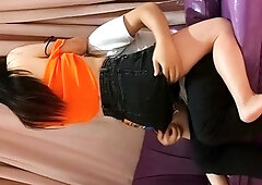 Lovely Amateur teen brunette masturbating outdoor