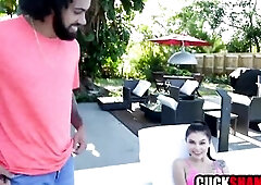 Cuckold hubby suggests wife hawt guy for a bang