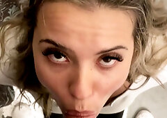 Hot blonde rides a big cock on webcam