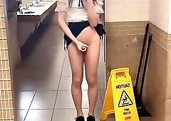 Public Ladiesroom Masturbation with Cumshot