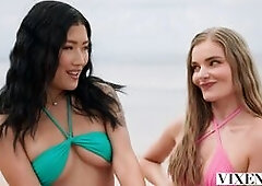 VIXEN Fiery Hot Duo Dolly Orchid And Fibi Euro Get Rough Outdoor Pounding