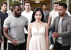 Mini ORIENTAL WENCH! Drilled by everybody in the university dorm to avenge my boyfriend.(AI GENERATED)