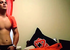 Hot college boy jerks off for cash