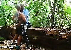 Bus conductor fucks twink passenger in the woods.