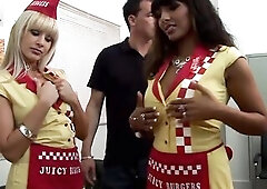 Cosplay 3 Scene-4 fuckfest with 3 Breasty Angels in Uniforms Getting Banged in Double Penetration