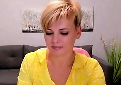 Very pretty slim blonde webcam milf solo tease