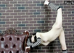 Gymnast teen Arielle performs gymnastics