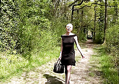 Short-haired mommy is dicked down on the couch