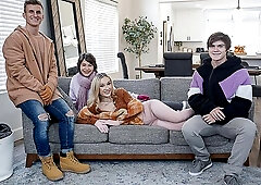 Jazmin Luv and Nicole Aria are fucking with two big cocks