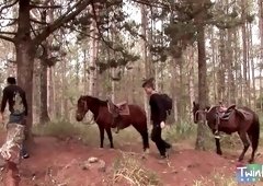 Hard bareback sex twinks end eatcum on wood