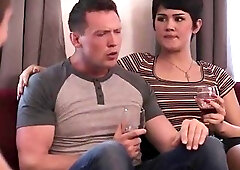 Shorthair Ladyboy Daisy Taylor tastes her bfs bestfriends cock