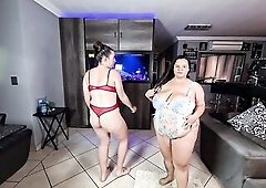 I love having pleasure with my bulky ally. See as I shake my big beautiful woman body next to her in different underware in this twerking and dancing 