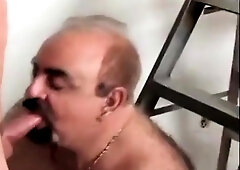 Hot Grandpa Bathroom Hookup