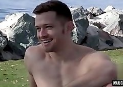 Big dick gay rimjob and cumshot