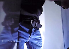 Rampant climax in a masculine while switching clothes after a shift at a factory