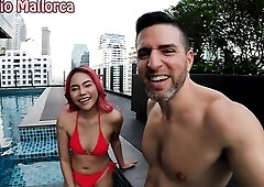 Screwing A Hawt Thai Redhead Whore Picked up by The Swimming Pool - Hunny Bunny