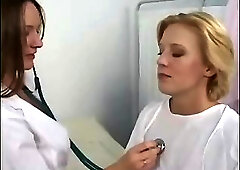 Blonde gets treated by nurse