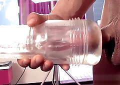 Man uses penis pump to tease