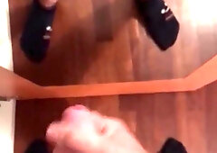 Teenage Man Wank off in the Mirror and Blows A Load on him
