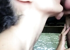 Gagging and milking his wang