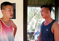 Asian twink enjoys big cock blowjobs and rectal fun