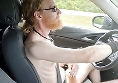 Driving to the underwear party, but the sexy briefs fly out the window!