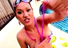 Playing, solo, bathing suit